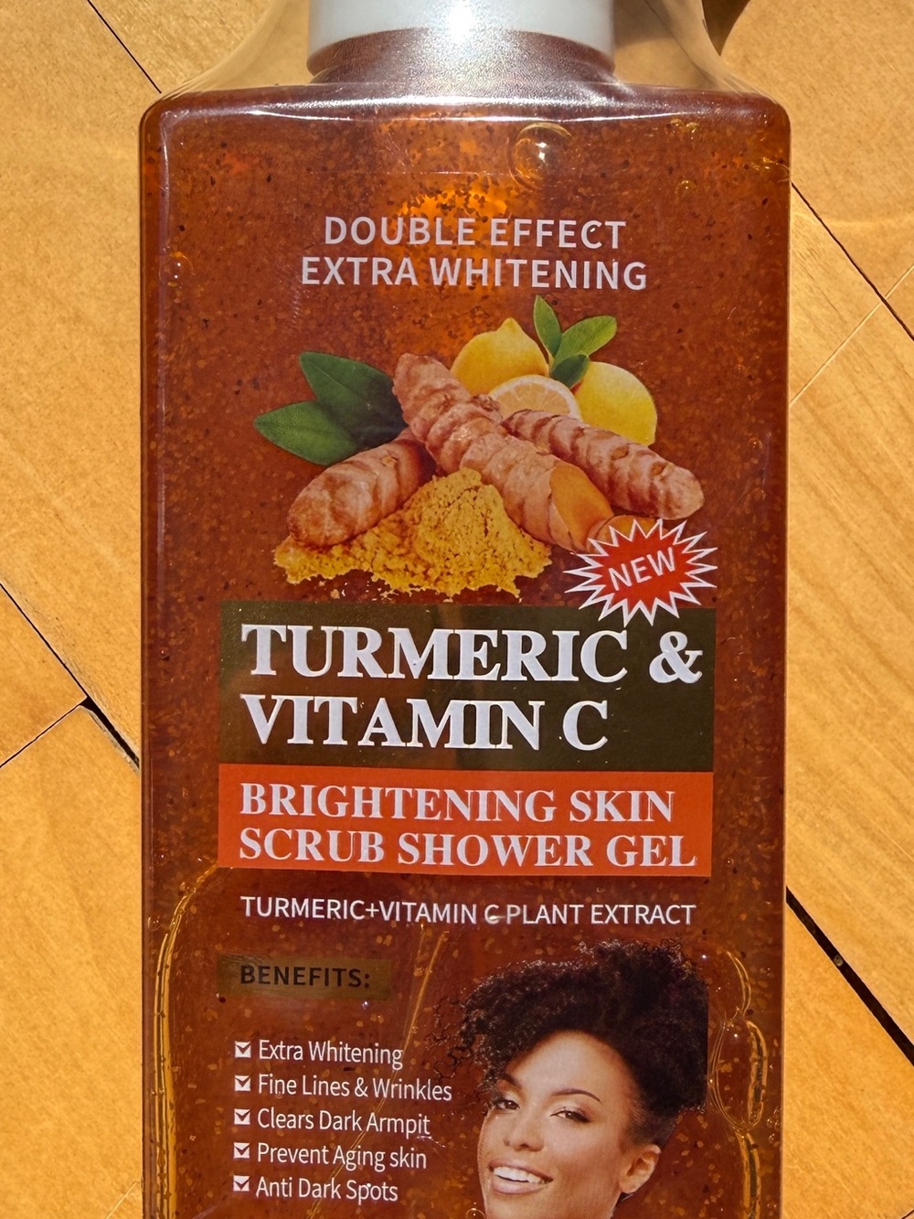 Turmeric & Vitamin C Brightening Skin Scrub Shower Gel - Orange
